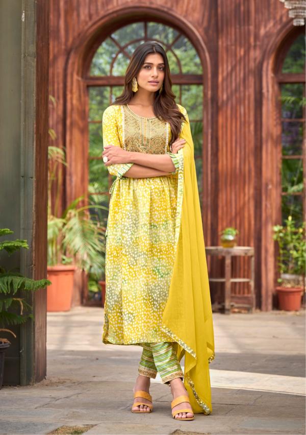 Parra Colourful Vol 1 Nayra Cut Kurti Pant With Dupatta Collection